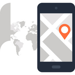 gps navigation flat web icon concept vector image