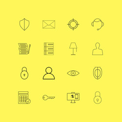 internet technologies linear icon set simple vector image