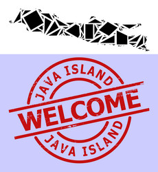 Simple geometric mosaic map of java island vector