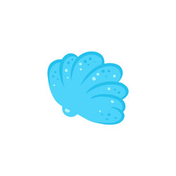 Cartoon icon blue sea shell vector