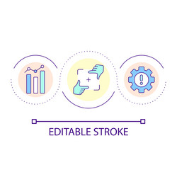 focus on finding issues loop concept icon vector image
