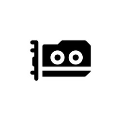 gpu icon computer component solid style vector image