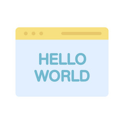 hello world program icon image suitable vector image