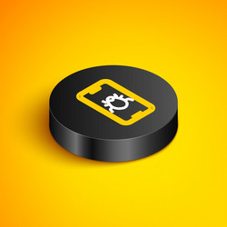 isometric line system bug on mobile icon isolated vector image