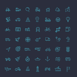 outline web icons set - navigation location vector image