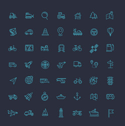 outline web icons set - navigation location vector