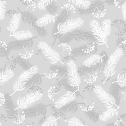 Seamless pattern with rowan and fir branches vector