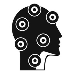 silhouette head with sensors showing artificial vector image
