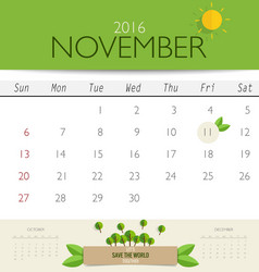 2016 calendar monthly template vector