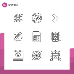 9 universal outlines set for web and mobile vector image