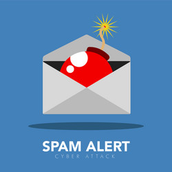 bomb inside a message letter spam alert vector