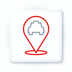 line map pointer with taxi icon isolated on white vector image