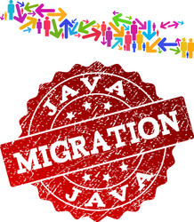 Migration composition of mosaic map java island vector