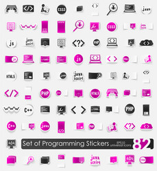 set of programming stickers vector image