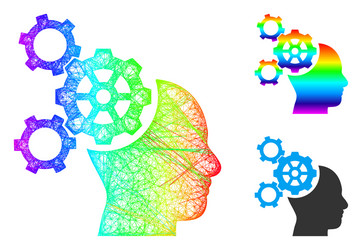 spectrum net gradient brain mechanics icon vector image