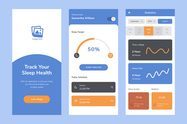 track sleep user interface design template vector