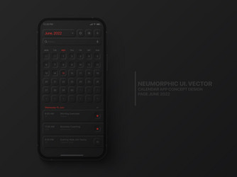 calendar mobile ios app june 2022 ui ux vector image