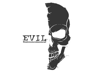 White demon face Royalty Free Vector Image - VectorStock