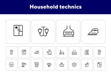 Household technics icons vector