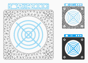 mining asic hardware mesh wire frame model vector image