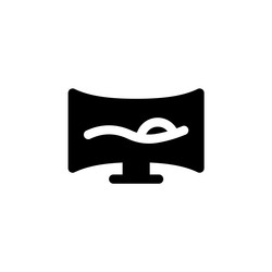 monitor icon computer component solid style vector image