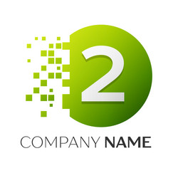number two symbol in the colorful circle vector image