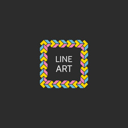 retro frame with place for text line art design vector image