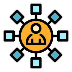 scheme personal information icon color outline vector image