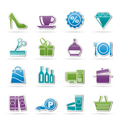 Shopping and mall icons vector