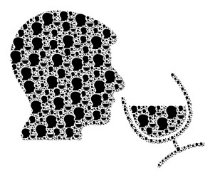 wine sommelier recursion composition of self icons vector image