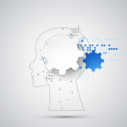 creative brain concept background with triangular vector image