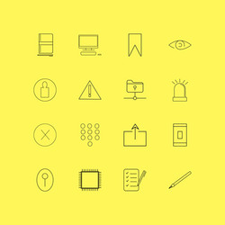 internet technologies linear icon set simple vector image