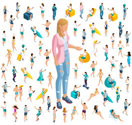 isometry is a new generation z the use of tablets vector image
