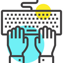 program coding flat line web icon concept vector image