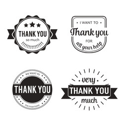 set of badges with thank you graphics and design Vector Image