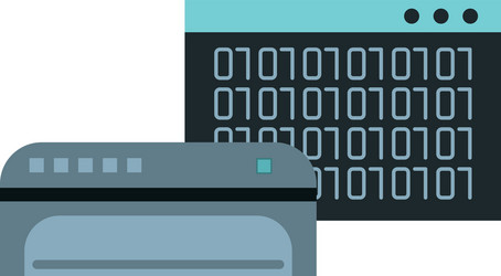 webpage template with binary code numbers vector image