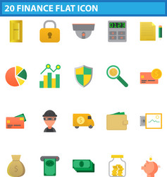 money flat icon set for web and mobile application vector image