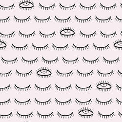 repeating pattern of closed eyes with eyelashes vector image