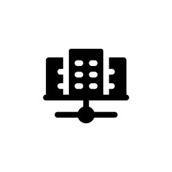 server icon computer component solid style vector image