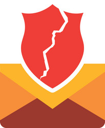 envelope message with security icon design vector image