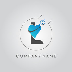 Initial letter l logo with creative love sign vector