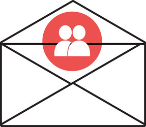 mail envelope with media icon and colorful circle vector image