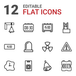 12 alarm icons vector