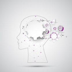 creative brain concept background with triangular vector image