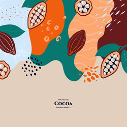 frame with doodle cocoa and abstract elements vector image