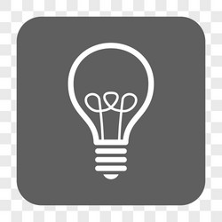 lamp bulb rounded square button vector image
