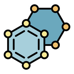 molecular compound icon color outline vector image