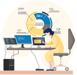 programmer engineering and coding vector image
