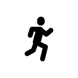 Running man icon silhouette on white Royalty Free Vector