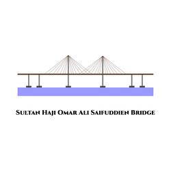 sultan haji omar ali saifuddien bridge vector